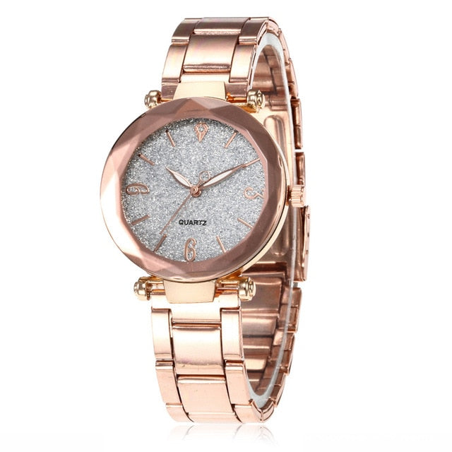 Women Watches Star Sky Dial Clock Luxury Personality Romantic  Rose Gold Bracelet Women Wrist Watch Ladies Clock reloj mujer