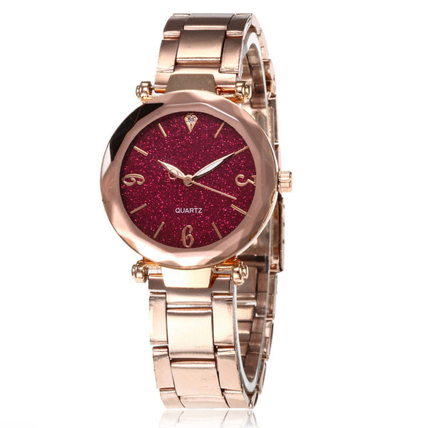 Women Watches Star Sky Dial Clock Luxury Personality Romantic  Rose Gold Bracelet Women Wrist Watch Ladies Clock reloj mujer