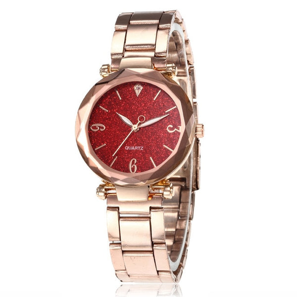 Women Watches Star Sky Dial Clock Luxury Personality Romantic  Rose Gold Bracelet Women Wrist Watch Ladies Clock reloj mujer