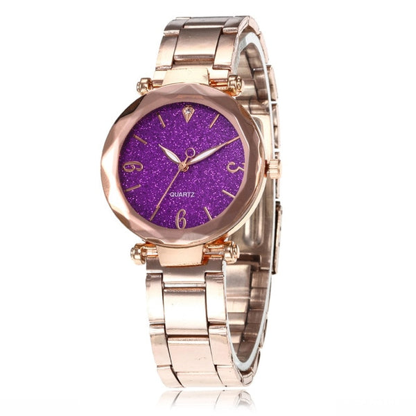 Women Watches Star Sky Dial Clock Luxury Personality Romantic  Rose Gold Bracelet Women Wrist Watch Ladies Clock reloj mujer