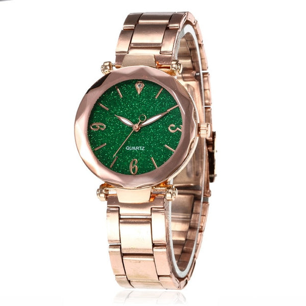 Women Watches Star Sky Dial Clock Luxury Personality Romantic  Rose Gold Bracelet Women Wrist Watch Ladies Clock reloj mujer