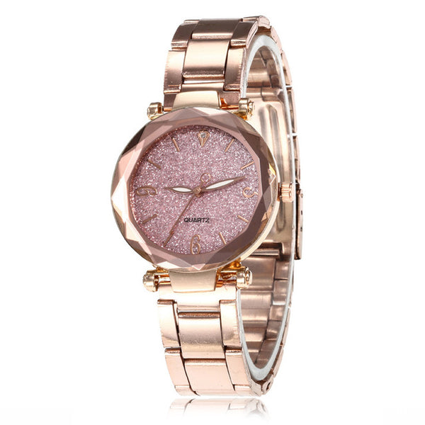 Women Watches Star Sky Dial Clock Luxury Personality Romantic  Rose Gold Bracelet Women Wrist Watch Ladies Clock reloj mujer