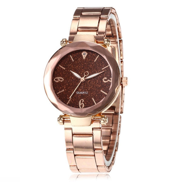 Women Watches Star Sky Dial Clock Luxury Personality Romantic  Rose Gold Bracelet Women Wrist Watch Ladies Clock reloj mujer