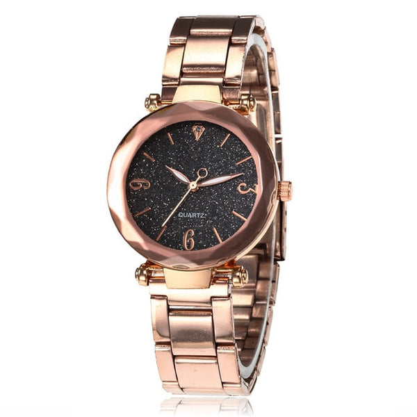 Women Watches Star Sky Dial Clock Luxury Personality Romantic  Rose Gold Bracelet Women Wrist Watch Ladies Clock reloj mujer