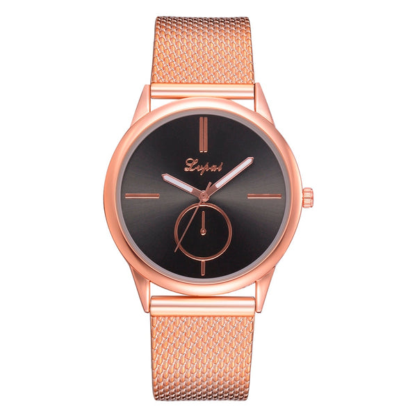 Fashion Women Watches Personality Romantic Rose Gold Wrist Watch Stainless Steel Ladies Clock montre femme reloj mujer 999