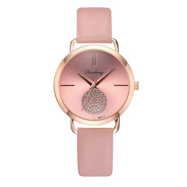 Women Romantic Wrist Watch Leather Rhinestone Designer Ladies Clock Relogio Feminino Dropshipping Elegant Women Quartz Watch