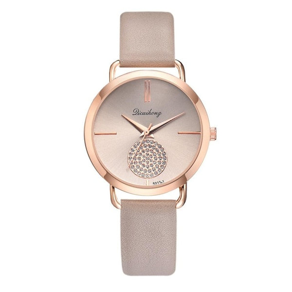 Women Romantic Wrist Watch Leather Rhinestone Designer Ladies Clock Relogio Feminino Dropshipping Elegant Women Quartz Watch