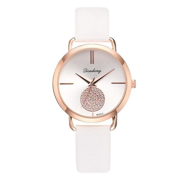 Women Romantic Wrist Watch Leather Rhinestone Designer Ladies Clock Relogio Feminino Dropshipping Elegant Women Quartz Watch