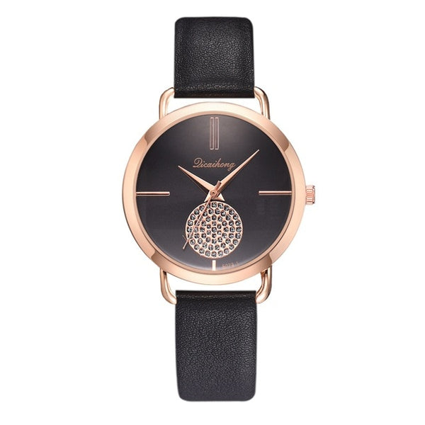 Women Romantic Wrist Watch Leather Rhinestone Designer Ladies Clock Relogio Feminino Dropshipping Elegant Women Quartz Watch