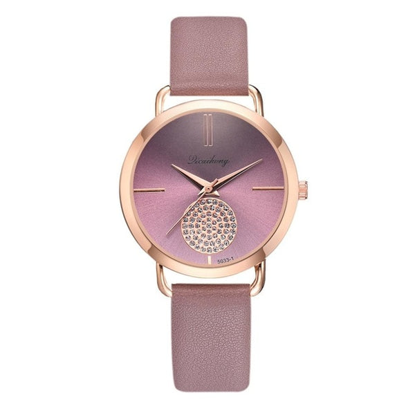 Women Romantic Wrist Watch Leather Rhinestone Designer Ladies Clock Relogio Feminino Dropshipping Elegant Women Quartz Watch