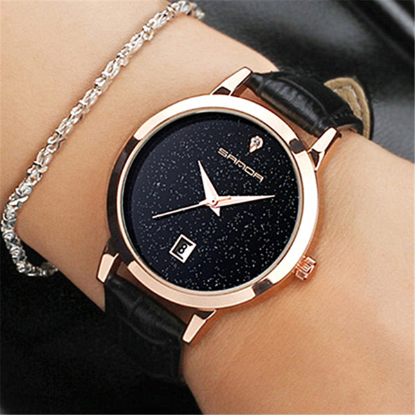 SANDA brand quartz watch ladies waterproof leather watch watch fashion romantic woman watch Relogio Faminino