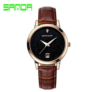 SANDA brand quartz watch ladies waterproof leather watch watch fashion romantic woman watch Relogio Faminino