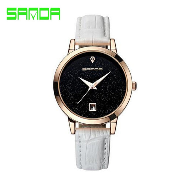 SANDA brand quartz watch ladies waterproof leather watch watch fashion romantic woman watch Relogio Faminino