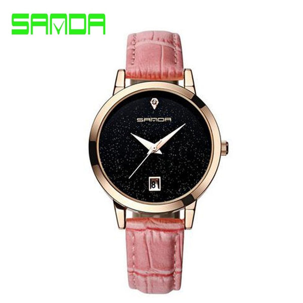 SANDA brand quartz watch ladies waterproof leather watch watch fashion romantic woman watch Relogio Faminino