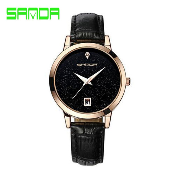 SANDA brand quartz watch ladies waterproof leather watch watch fashion romantic woman watch Relogio Faminino