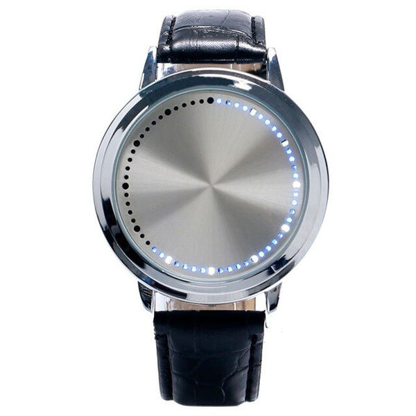 Men's LED Digital Watches  Shiny Touch Screen Innovative Women Wristwatch With  Leather Strap Valentine's Day Gift