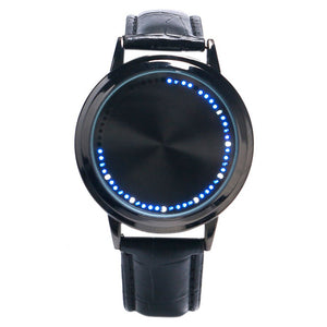 Men's LED Digital Watches  Shiny Touch Screen Innovative Women Wristwatch With  Leather Strap Valentine's Day Gift