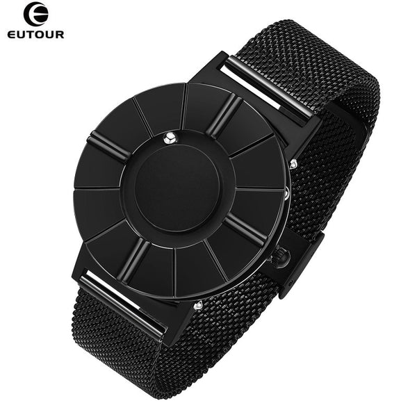 EUTOUR Mens Watch Innovate Magnetic Ball Show Man Watch Stainless Steel Nylon Satch Strap Waterproof Quartz Wristwatches