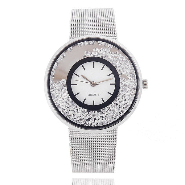 Ladies Silver Stainless Steel Quartz Watch elegant Luxury Gold Diamond Women Watches Brand Dress Wristwatch Relogio Clock Women